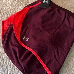 Under Armour Maroon and dark red/orange Athletic Shorts